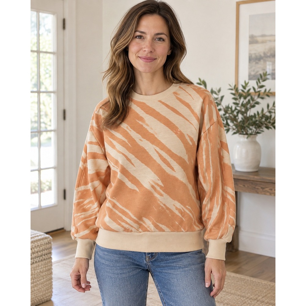 Sweaty Betty Womens Orange Tie Dye Essentials Sweatshirt XS Athleisure Indie